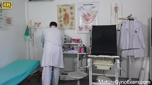 Horny mature Rebel Angel on her old pussy exam